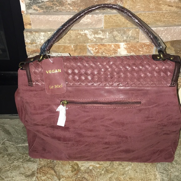 Boutique Large handbag satchel burgundy handbag - Picture 5 of 7